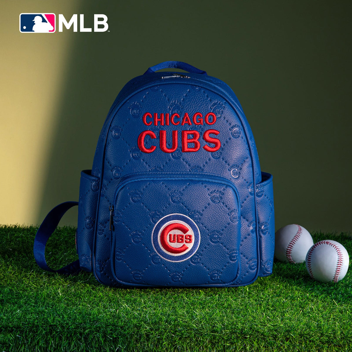 Chicago Cubs Quilted Embossed Backpack – Blue | Official MLB by Montana West