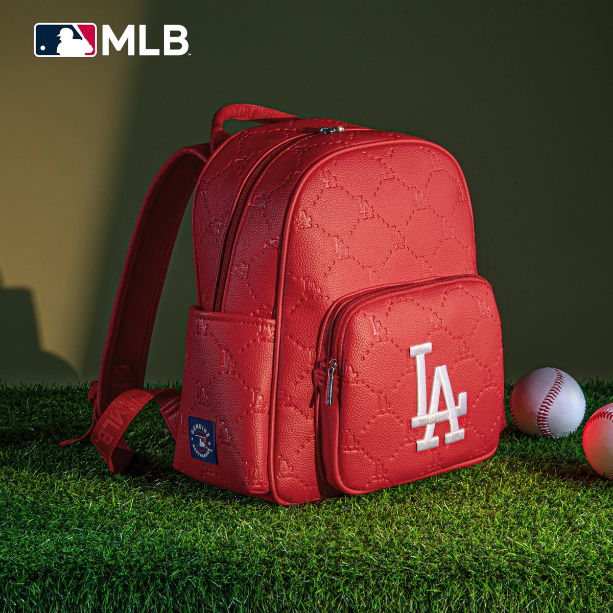 Los Angeles Dodgers Quilted Embossed Backpack – Red | Official MLB by Montana West