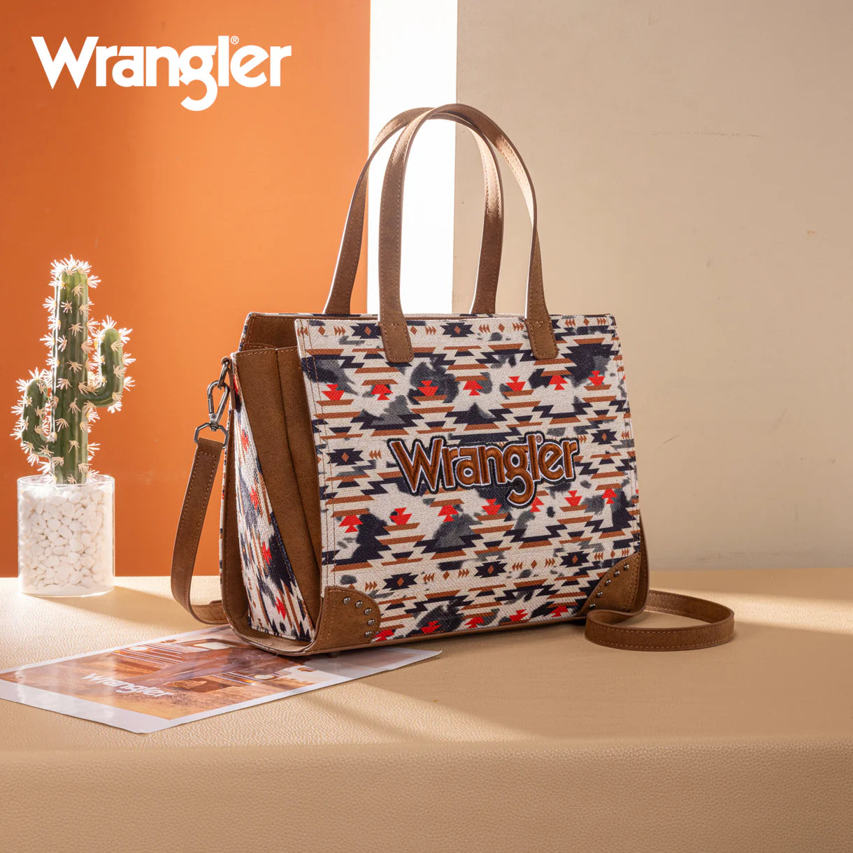 Wrangler Aztec Print Tote/Crossbody Wallet Set