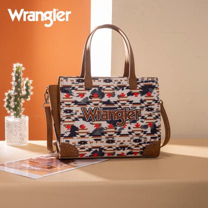 Wrangler Aztec Print Tote/Crossbody Wallet Set