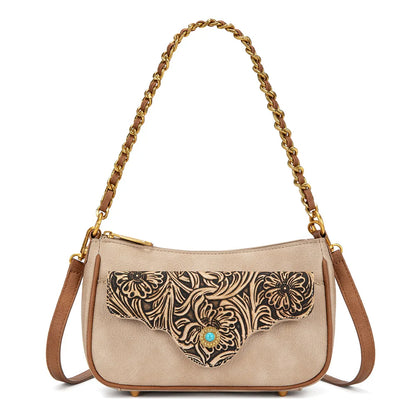 Montana West Tooled Floral Chain Shoulder Crossbody Bag