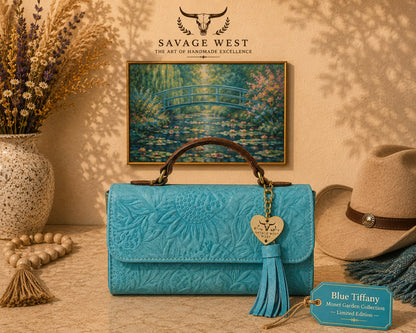 Savage Monet Garden Collection – Hand-Painted Leather Handbag