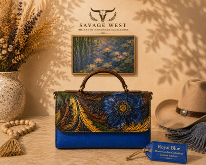 Savage Monet Garden Collection – Hand-Painted Leather Handbag