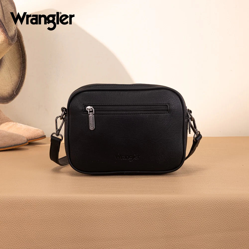 Wrangler Horseshoe Cutout Double Zip Crossbody Bag