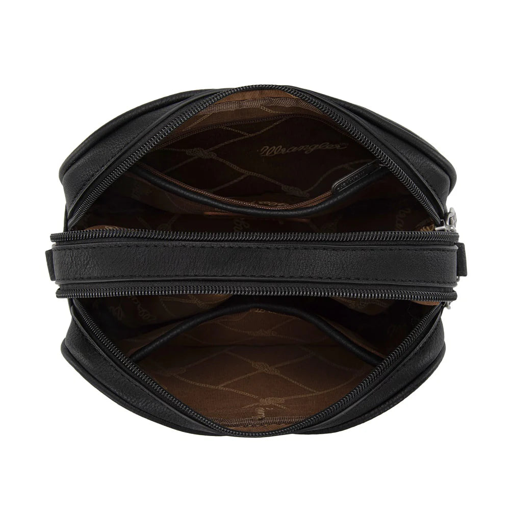 Wrangler Horseshoe Cutout Double Zip Crossbody Bag