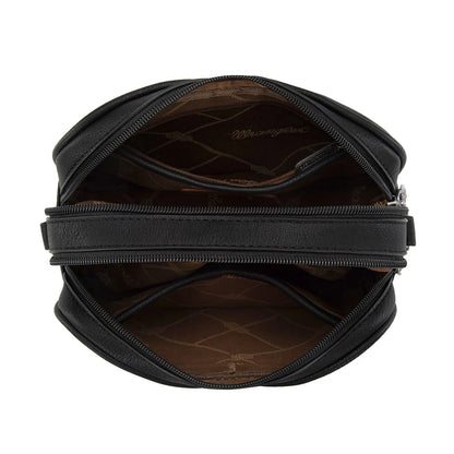 Wrangler Horseshoe Cutout Double Zip Crossbody Bag