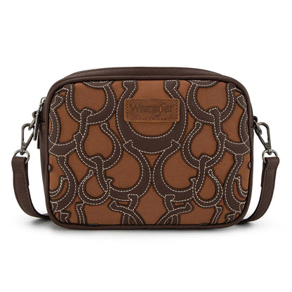 Wrangler Horseshoe Cutout Double Zip Crossbody Bag
