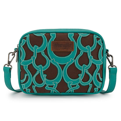 Wrangler Horseshoe Cutout Double Zip Crossbody Bag