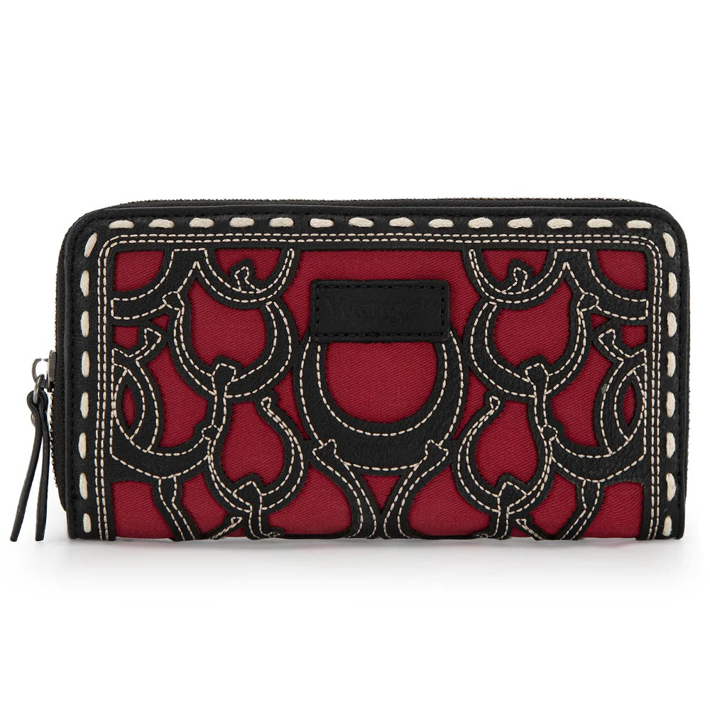 Wrangler Horseshoe Cutout Zip Around Wallet