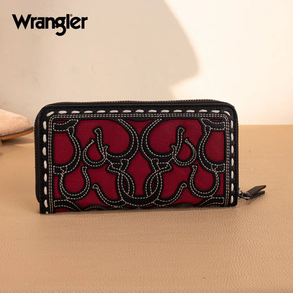 Wrangler Horseshoe Cutout Zip Around Wallet