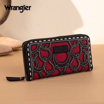 Wrangler Horseshoe Cutout Zip Around Wallet