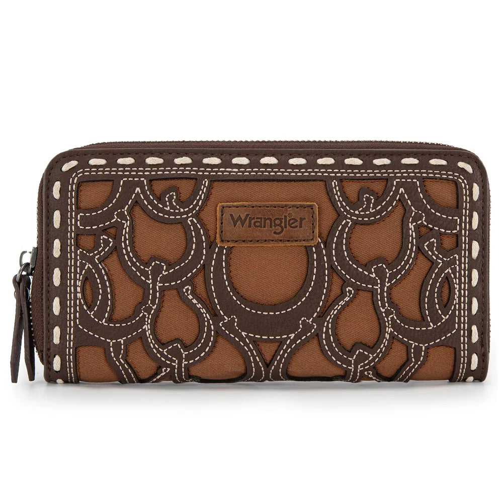 Wrangler Horseshoe Cutout Zip Around Wallet