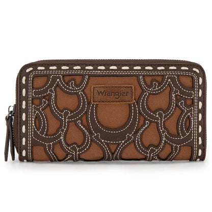 Wrangler Horseshoe Cutout Zip Around Wallet