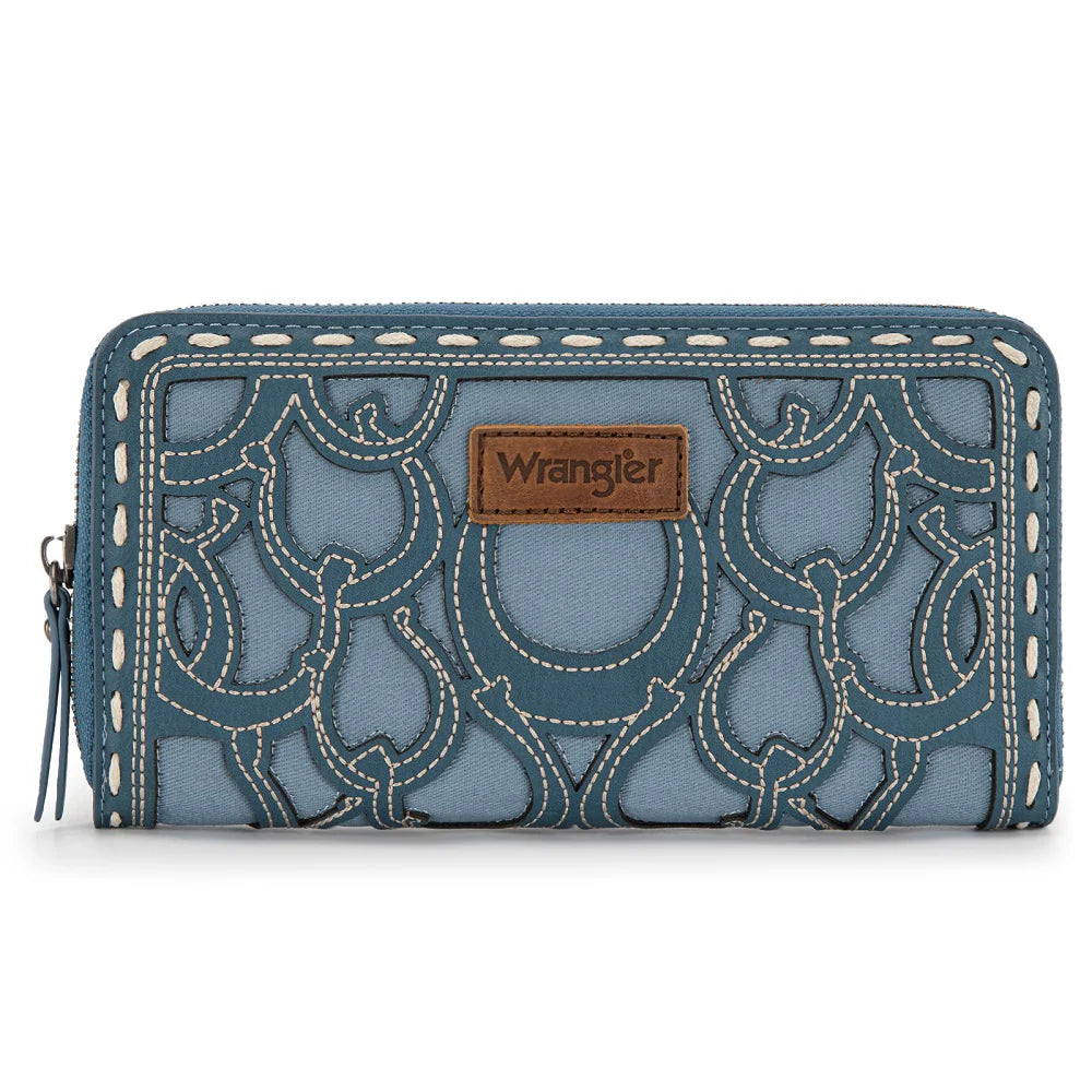 Wrangler Horseshoe Cutout Zip Around Wallet