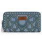 Wrangler Horseshoe Cutout Zip Around Wallet