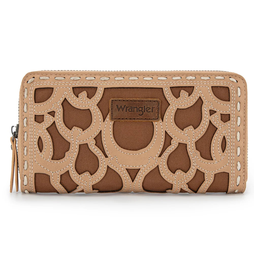 Wrangler Horseshoe Cutout Zip Around Wallet