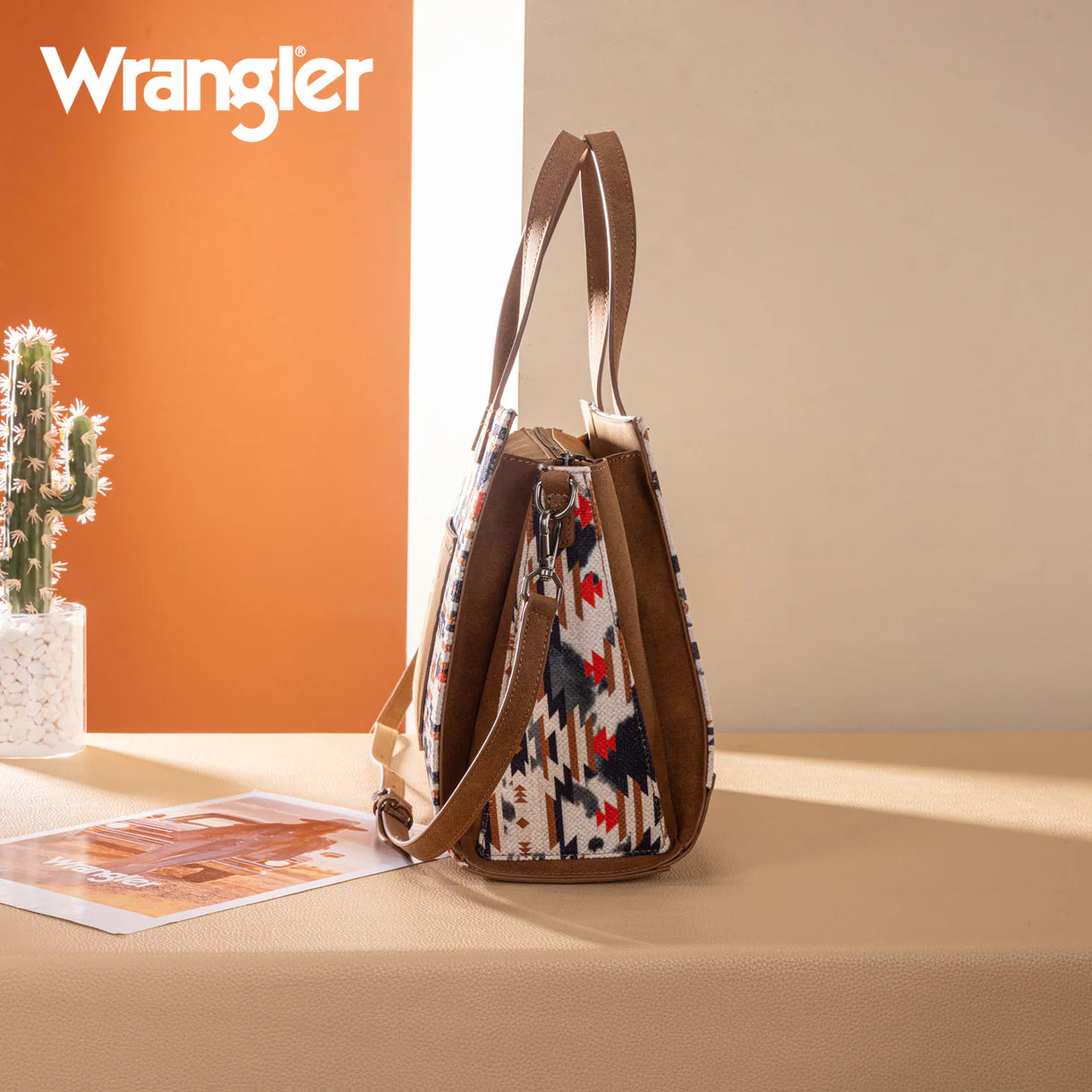 Wrangler Aztec Print Tote/Crossbody Wallet Set
