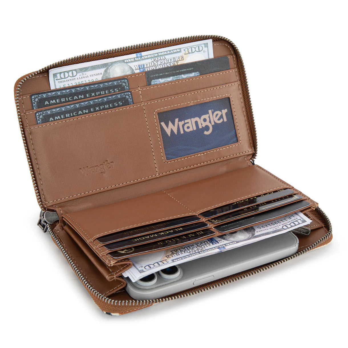Wrangler Aztec Print Tote/Crossbody Wallet Set