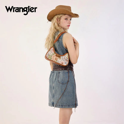 Wrangler Floral Print Braided Hobo Bag