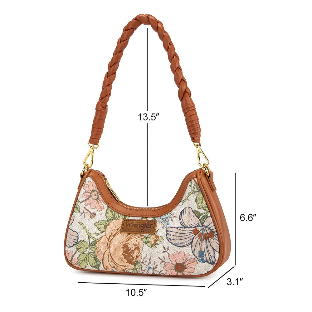 Wrangler Floral Print Braided Hobo Bag