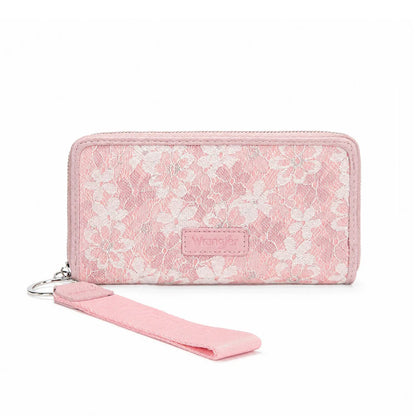 Wrangler Lace Floral RFID Blocking Zip Around Wallet