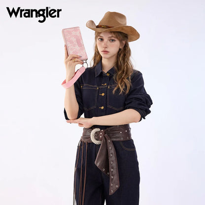 Wrangler Lace Floral RFID Blocking Zip Around Wallet