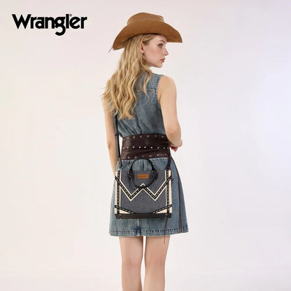 Wrangler Western Contrast Stitch Chevron Tote Bag