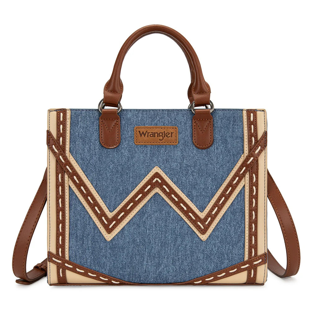 Wrangler Western Contrast Stitch Chevron Tote Bag