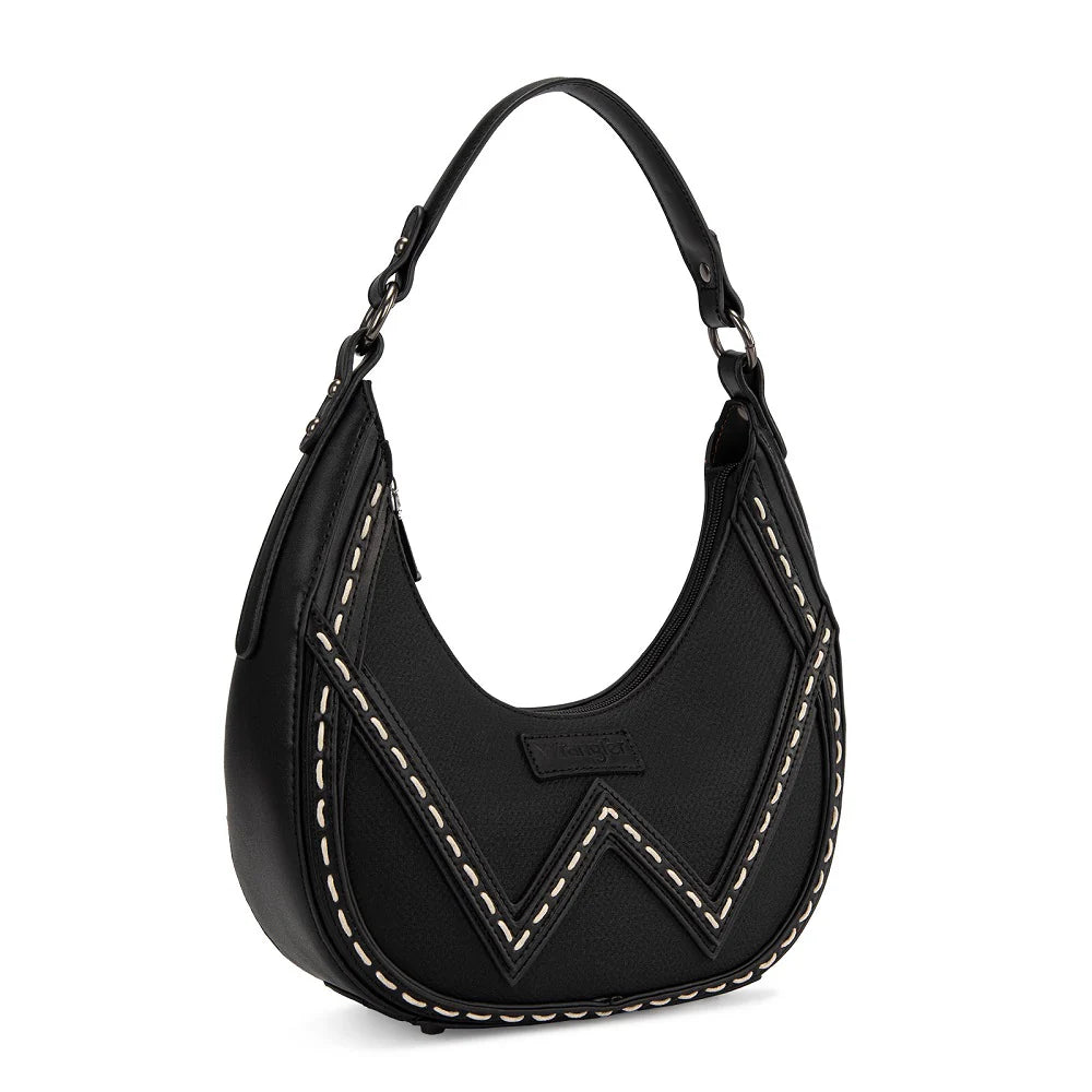 Wrangler Western Contrast Stitch Chevron Hobo Shoulder Bag