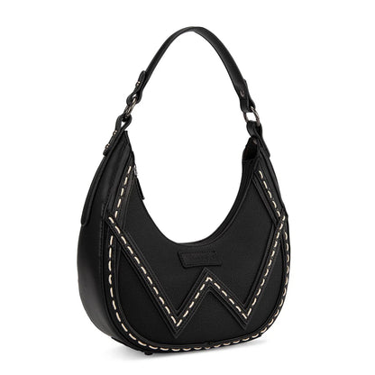 Wrangler Western Contrast Stitch Chevron Hobo Shoulder Bag