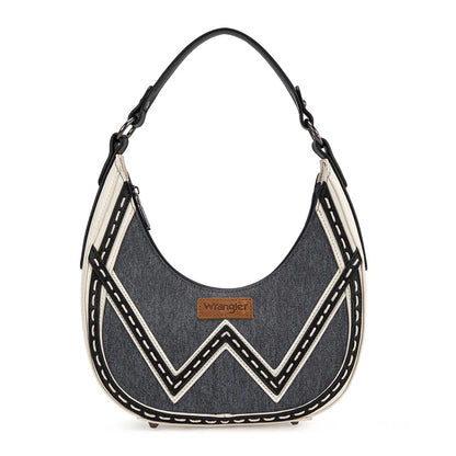 Wrangler Western Contrast Stitch Chevron Hobo Shoulder Bag