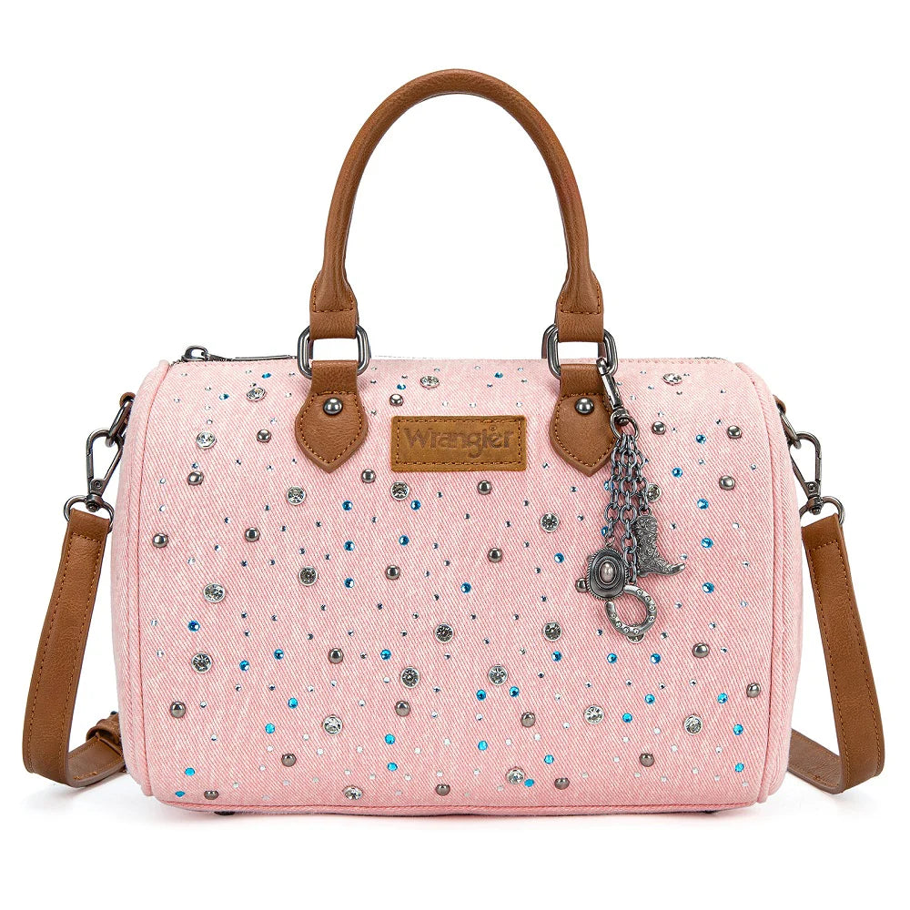 Wrangler Western Rhinestone Denim Boston Bag/Crossbody