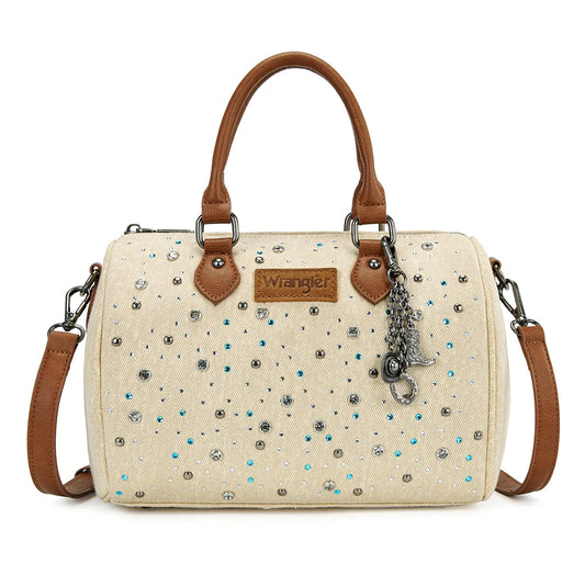 Wrangler Western Rhinestone Denim Boston Bag/Crossbody