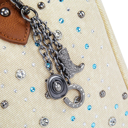 Wrangler Western Rhinestone Denim Boston Bag/Crossbody