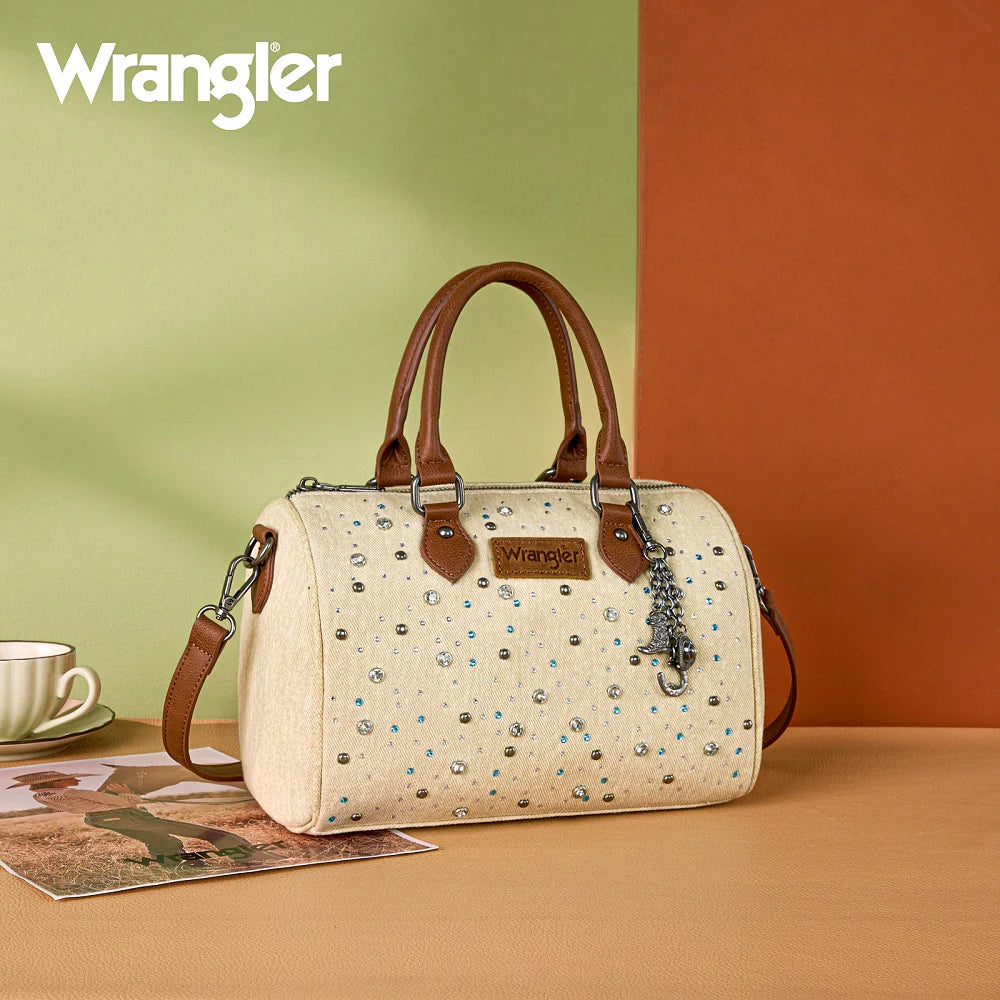 Wrangler Western Rhinestone Denim Boston Bag/Crossbody