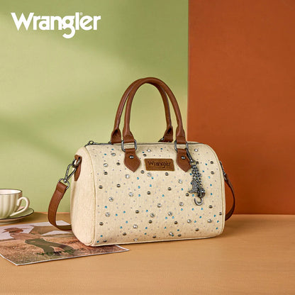 Wrangler Western Rhinestone Denim Boston Bag/Crossbody