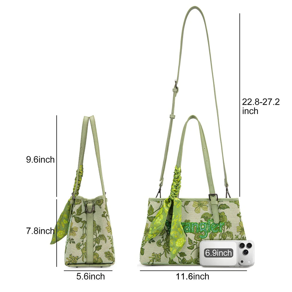 Wrangler Floral Printed Braided Scarf Crossbody Bag