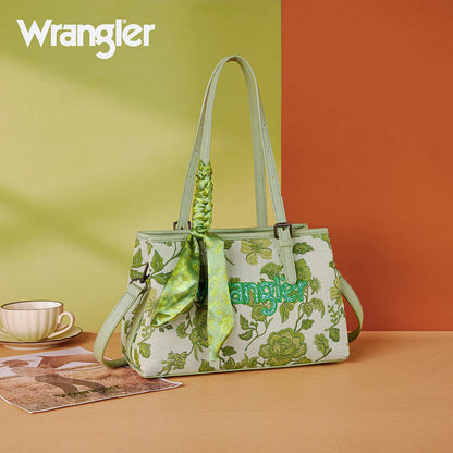 Wrangler Floral Printed Braided Scarf Crossbody Bag