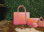 Wrangler Ombre Western Tote/Crossbody/Wallet/Montana West Mini Tote - Pink
